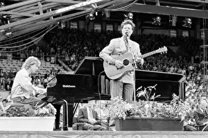 Images Dated 4th June 1991: Cliff Richard performing at the Billy Graham, Mission Scotland event, Celtic Park