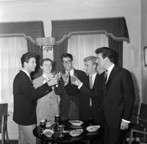 Cliff Richard and The Shadows, left to right, Cliff Richard, Tony Meehan, Hank B Marvin
