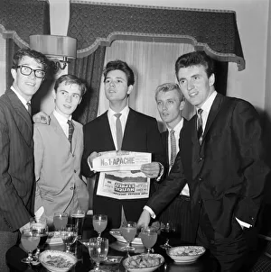 01170 Prints: Cliff Richard and The Shadows, left to right, Hank B Marvin, Tony Meehan, Cliff Richard