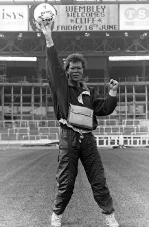 Tracksuit Prints: Cliff Richard singer actor launches his Wembley Concerts at the Stadium in London