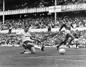 Clive Allen scores Spurs equaliser against Glasgow Rangers during their pre-season