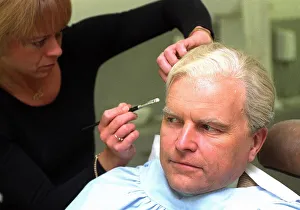 Clive Anderson tv presenter as he might look in old age after make up artists aged him in