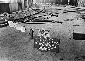 A closed of street in Southgate, London following an air raid