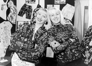Images Dated 6th December 1990: Clothes Show, sisters Julie (left) and Jane Collins on their Skin and Blister