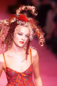 Clothing by Betsey Johnson 1998 modelled by Model during London Fashion Week