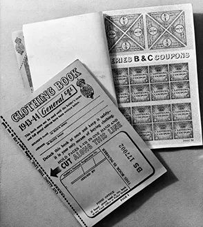 Rationing Prints: Clothing coupon books issued to the public during the Second world War. May 1943