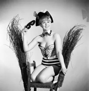 00061 Prints: Clothing: Fancy dress: Anita Penney seen here wearing a mask