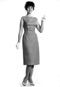 Clothing Fashion: Ann Cave modeling sleeveless summer dress with button detailing