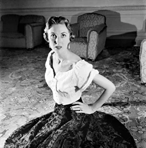 Mannequin Prints: Clothing Fashion: Blouse: Model wears a blouse made out of lamb fur. September 1953 D5858