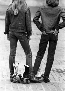 1980s Fashion Prints: Clothing Fashion Denim Jeans April 1981 Jeans photographed in London