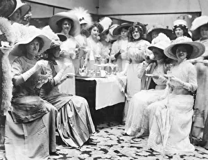 Clothing Fashion Edwardian fashions Mannequins having a cup of tea at Whitley