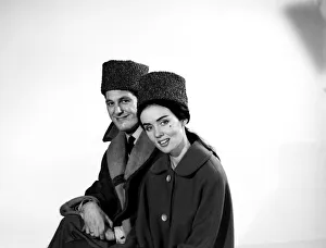 Clothing: Fashion: Hats: Man and woman wearing cossack hats