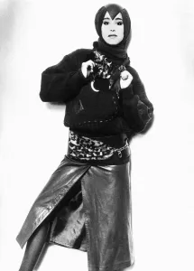 Clothing Fashion Leather March 1983 Slashed leather skirt from Claude Montena