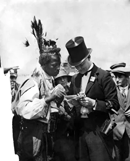 00371 Prints: Clothing: Fashion Men Wear Hats: Ascot Gold Cup Day. A contrast in headgear. August 1944