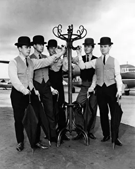 Umbrellas Prints: Clothing: Fashion: Menswear: Waistcoats: Five English gentlemen leave Liverpool this