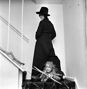 Clothing fashion. Model Ann Coates wearing a maxi coat. December 1969 Z11860-003