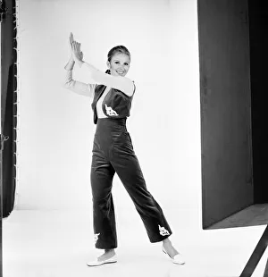 Clothing: Fashion: Trousers: Jill Carter modelling Spanish trousers. 1965 B2162-002