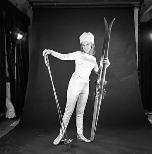 Clothing: Fashion: Woman wearing skiing outfit converted from wedding dress