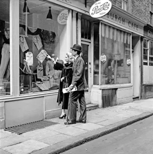 Bowler Hat Prints: Clothing mens and womens fashions 1957: Models Michael Stanley