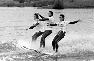 Con Cluskey, Dec Cluskey and John Stoke of The Bachelors pop group water skiing