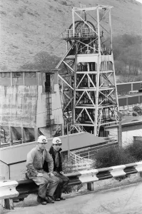 Coal miners Phillip Jenkins (left) and Chris Lee seen here at the Taff Merthyr Colliery