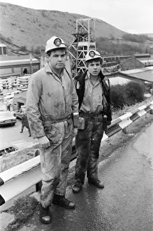 00597 Prints: Coal miners Phillip Jenkins (left) and Chris Lee seen here at the Taff Merthyr Colliery