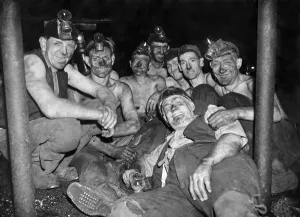 Coal mines underground scenes at Norton Hill Colliery, Somerset