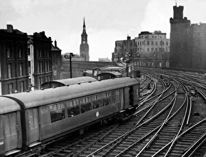 Tracks Prints: A coast train pulls into Newcastle Central Station on 28th July 1962