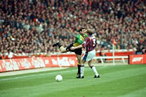 Coca Cola Cup Final. Aston Villa 3 v Manchester United 1. Eric Cantona in action