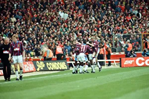 Coca Cola Cup Final. Aston Villa 3 v Manchester United 1. Aston Villa celebrate