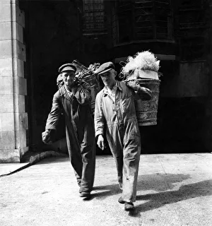 Litter Prints: A cockney earns his living. They ve chosen the hard way to collect a weekly pay