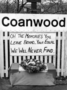 Coffin Prints: A coffing has been laid beside the track at Coanwood Station on the Haltwhistle to Alston