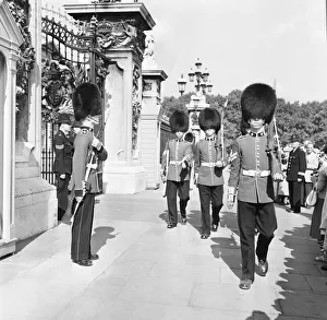 The Coldstream guards seen here mounting the guard at Buckingham Palace