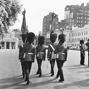 The Coldstream guards seen here parading the regimental colours