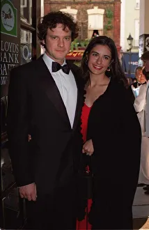 Colin Firth Actor and girlfriend Livia Giuggioli arriving at the BAFTA Awards 1996