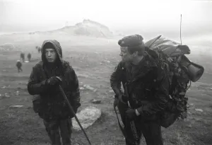 Colin Firth (r) in Tumbledown'the story of Lieutenant Robert Lawrence (l)