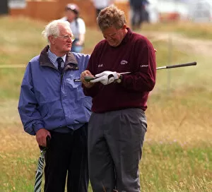 Images Dated 14th July 1997: Colin Montgomerie at Open Golf Championship July 1997 where he is practising at Troon