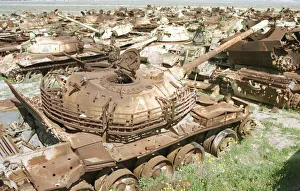 A collection of Iraqi tanks rusting in a scrap yard close to Kuwait City are a reminder