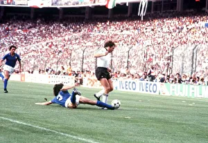 00242 Prints: Collovati (Italy) tackles Fischer (West Gemany) 1982 in World Cup final