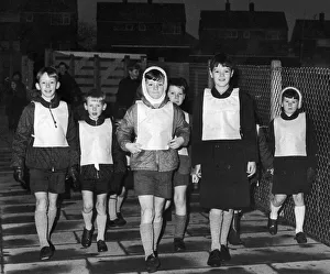 Winter Prints: A colourful sight in the dark winter mornings is provided by these pupils of Grange Farm