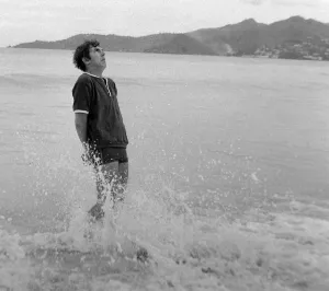 Waves Prints: Comedian, actor and publisher Peter Cook during a holiday in Grenada March