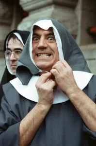 Comedian and actor Terry Jones takes part in a rail tunnel protest outside Waterloo