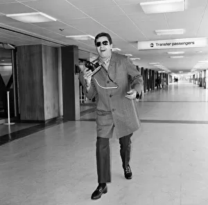 Comedian Jerry Lewis arriving at Heathrow Airport from Los Angeles today. 26th May 1969