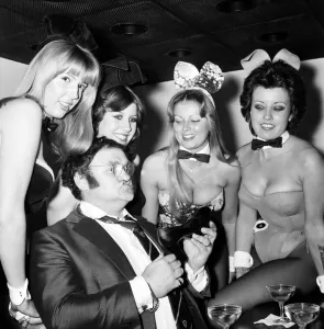 Hostess Prints: Comedian Les Dawson celebrating the news that on of his half hour shows had been selected