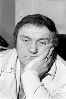 Comedian Les Dawson in his dressing room at Yorkshire Television studios