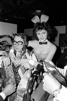 Hostess Prints: Comedian Ronnie Corbett at the Tie Manufacturers Association Top Ten Tie men contest of