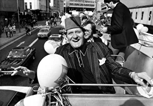 Parades Prints: Comedian Tommy Cooper made an opened topped bus trip around the streets of Newcastle