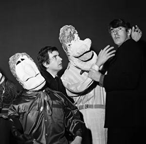 Comedians Dudley Moore and Peter Cook before their appearance on Sunday Night