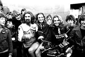 Motor Cycle Prints: Comic Billy Connolly meets fans at the Kawasaki Motor Cycle Store on Westgate Road