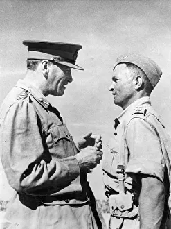 Commander in Chief Sir Claude Auchinleck chats with Lieutenant C. H